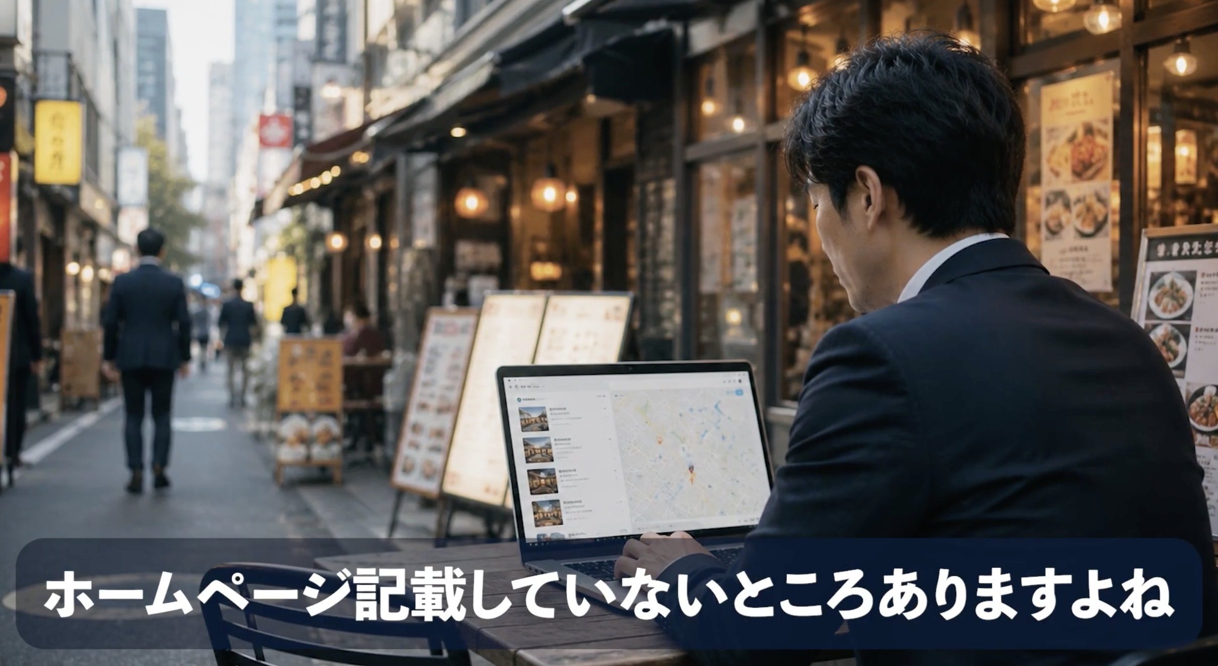 7:32頃／ホームページを持たない事業者を検索エンジンで探す様子